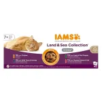 IAMS DELIGHTS Senior Land & Sea Collection in Gravy box &ndash; wet cat food &ndash; 48x85g
