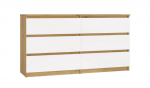 M6 MALWA CHEST OF DRAWERS 140 CM 6 DRAWERS OAK ARTISAN/WHITE