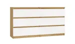 M6 MALWA CHEST OF DRAWERS 140 CM 6 DRAWERS OAK ARTISAN/WHITE