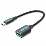 Vention USB 3.1 (Gen 1) C isas-A emane OTG kaabel 0,15 m must PVC t&uuml;&uuml;p