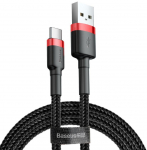Baseus Cafule USB-kaabel 2 m USB A USB C must, punane