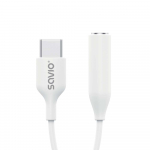 USB Type 3.1 C (M) &ndash; Jack 3.5mm (F) Audio Adapter Valge SAVIO AK-52