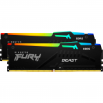 Kingston FURY DDR5 - 32GB - 6000 - CL - 30 (2x 16 GB) dual kit, RAM (black, KF560C30BBEAK2-32, FURY Beast RGB, INTEL XMP, AMD EXPO)