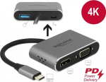 DeLOCK USB-C adapter> HDMI / VGA with USB 3.0 + PD 64074