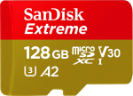 SanDisk Extreme 128 GB microSDXC, memory card (UHS-I U3, Class 10, V30, A2)
