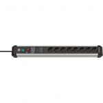 Brennenstuhl Premium-Protect-Line 8-way power strip (black/aluminium, 3 metres, 60,000A surge protection)