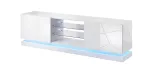 Cama TV-alus QIU 200 MDF valge l&auml;ikega/valge l&auml;ikega