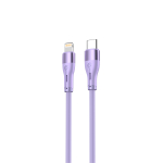 Tellur silikoonist C-t&uuml;&uuml;pi ja Lightning-kaabel PD30W 1m lilla