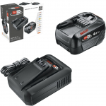 Bosch DIY & Garden Cordless Starter Set 18V 1x 4.0Ah + Quick Charger AL 18V-44 black, Li-ion battery 4.0Ah, POWER FOR ALL ALLIANCE