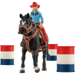 Schleich Farm World Barrel Racing with Cowgirl, play figure