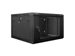 Lanbergi seinale kinnitatav rack-kapp 19'' 6U 600x600mm must (klaasuksega)