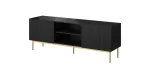 PAFOS RTV kapp kuldse terasraamiga 150x40x60 cm matt must