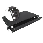 Alantec 12xSC simplex / 12xLC duplex 19" 1U telescopic fibre optic patch panel with mounting accessories
