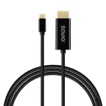 SAVIO CL-191 USB-C - HDMI kaabel, 30Hz, 2m, plastik