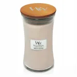 Large WOODWICK Vanilla & Sea Salt Scented Candle, with wooden wick, 1 piece