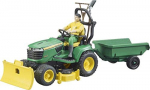 John Deere tractor vehicle with mower and figurine