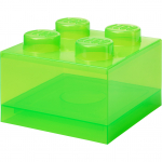 Room Copenhagen LEGO Storage Brick 4 Top Lid Translucent (light green/transparent)