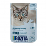 BOZITA Meat chunks in sauce with herring &ndash; wet cat food &ndash; 85g