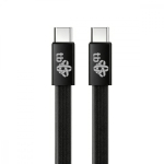 Cable USB C - USB C 1m flat black
