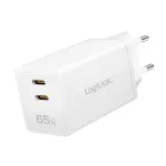 Dual USB socket adapter 65W, 2xUSB-C, white