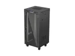 Standing 19" 24U Rack Installation Cabinet 600&times;600 Black with Glass Door and LCD (Flat Pack) V2 600x600 FF01-6624-12B
