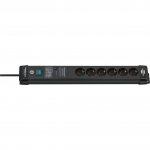 Brennenstuhl Premium-Line 6-way power strip, black, 5 meters, 60,000A surge protection