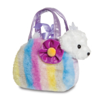 AURORA Fancy Pals pehme m&auml;nguasi triibuline kandekott koeraga, 20 cm