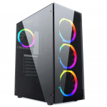 Gembird CCC-FC-1500RGB arvutikorpus Midi Tower must, l&auml;bipaistev