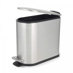 Beldray LA036683SSPEU7 Slimline D-Shaped Pedal Bin 5-Litre, Silver