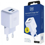 Charger GaN 20W PD QC4+ 1xUSB-A 1xUSB-C white