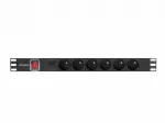 Lanberg RACK PDU 19" power strip 1U 10A 6x PL 2m black