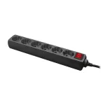 LogiLink LPS202B power strip, 6 ON/OFF sockets, 1.5 m, black