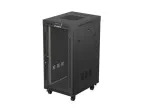 Standing 19" 24U Rack Installation Cabinet 600&times;800 Black with Glass Door and LCD (Flat Pack) V2