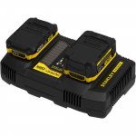 Stanley V20 two-slot quick charger (18V / 4A) for V20 batteries (black/yellow)