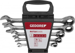 Gedore Red ring ratchet open ended spanner set, 5 pieces, spanner (chrome, SW 8 - 19mm)