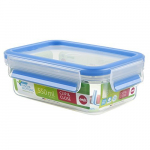 Emsa Clip & Close plastic box&nbsp;(transparent / blue, 0.55 liter, classical format)
