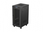 Standing 19" 24U Rack Installation Cabinet 600&times;800 Black with Perforated Door and LCD (Flat Pack) V2