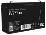 Green Cell AGM40 UPS-i aku suletud pliiaku (VRLA) 6 V 15 Ah