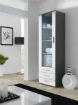 Cama vitriinkapp SOHO S1 hall/valge l&auml;ikega