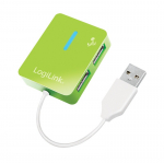 USB2.0 Hub 4-port, smile ,green