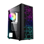 Gembird Fornax 2500 ARGB Gaming ATX arvutikorpus, Midi Tower, taustvalgustusega, must