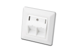 Digitus Empty Flush-Mount Box for Keystone Modules, 80 x 80 mm Frame, 50 x 50 mm Centre Plate