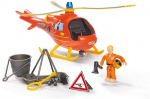 Simba Fireman Sam Helicopter Wallaby, Toy Vehicle (Orange/Yellow, Includes Figure)