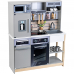 Theo Klein Miele Family Wooden Kitchen, Play Kitchen Grey