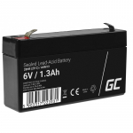 Green Cell AGM13 UPS-i aku suletud pliiaku (VRLA) 6 V 1,3 Ah