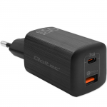 Qoltec 50766 mobiilseadme laadija s&uuml;learvutile, kaasaskantavale m&auml;ngukonsoolile, akupangale, nutitelefonile, nutikellale, tahvelarvutile, must, vahelduvvooluga, kiirlaadimisega, siseruumidesse