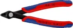 KNIPEX Electronic Super Knips 78 81 125, electronics pliers (red/blue, with opening spring and opening limitation)