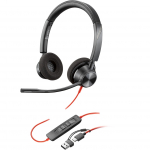 HP Poly Blackwire 3320 USB-C stereo headset + USB-C/A adapter (black)