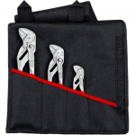 KNIPEX Pliers Wrench Set, 3-piece, red pliers set, in folding case