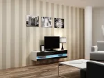 Cama TV-alus VIGO NEW 30/140/40 valge/must l&auml;ikega